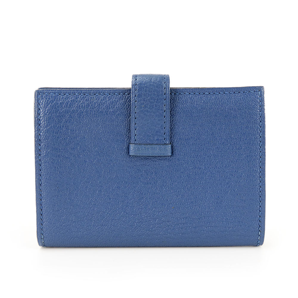 HERMES Card Case Shave blue Bean unisex(Unisex) Used