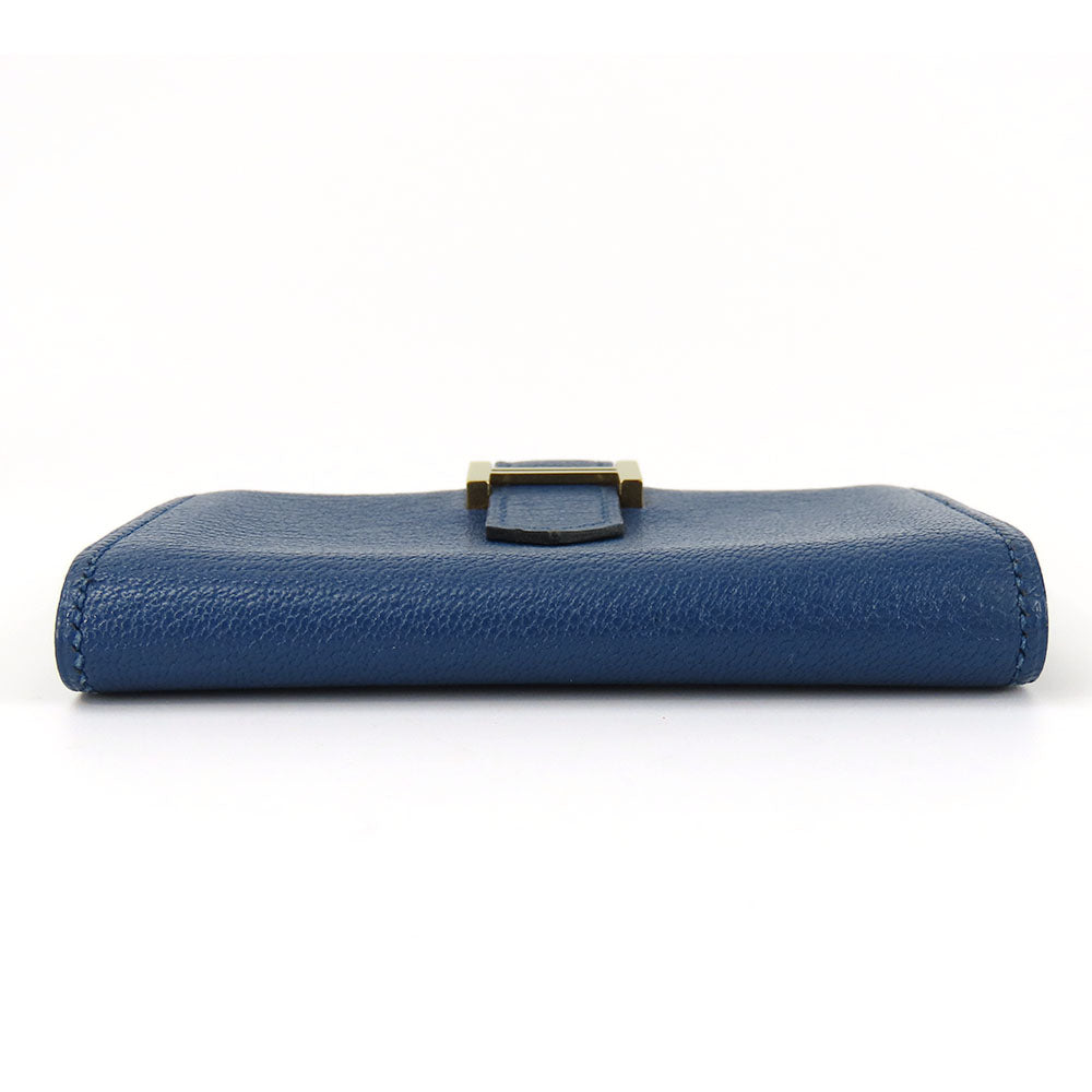 HERMES Card Case Shave blue Bean unisex(Unisex) Used