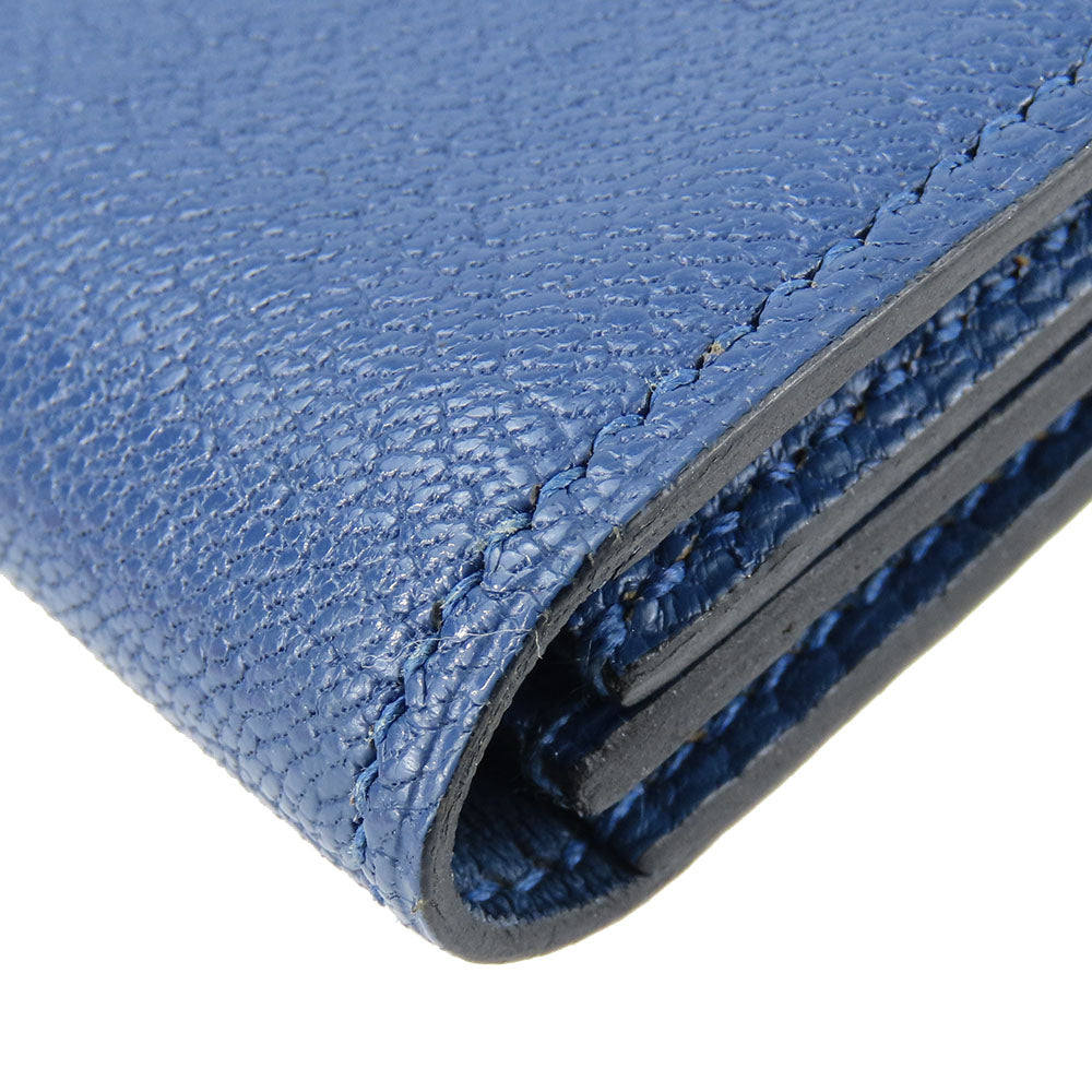 HERMES Card Case Shave blue Bean unisex(Unisex) Used