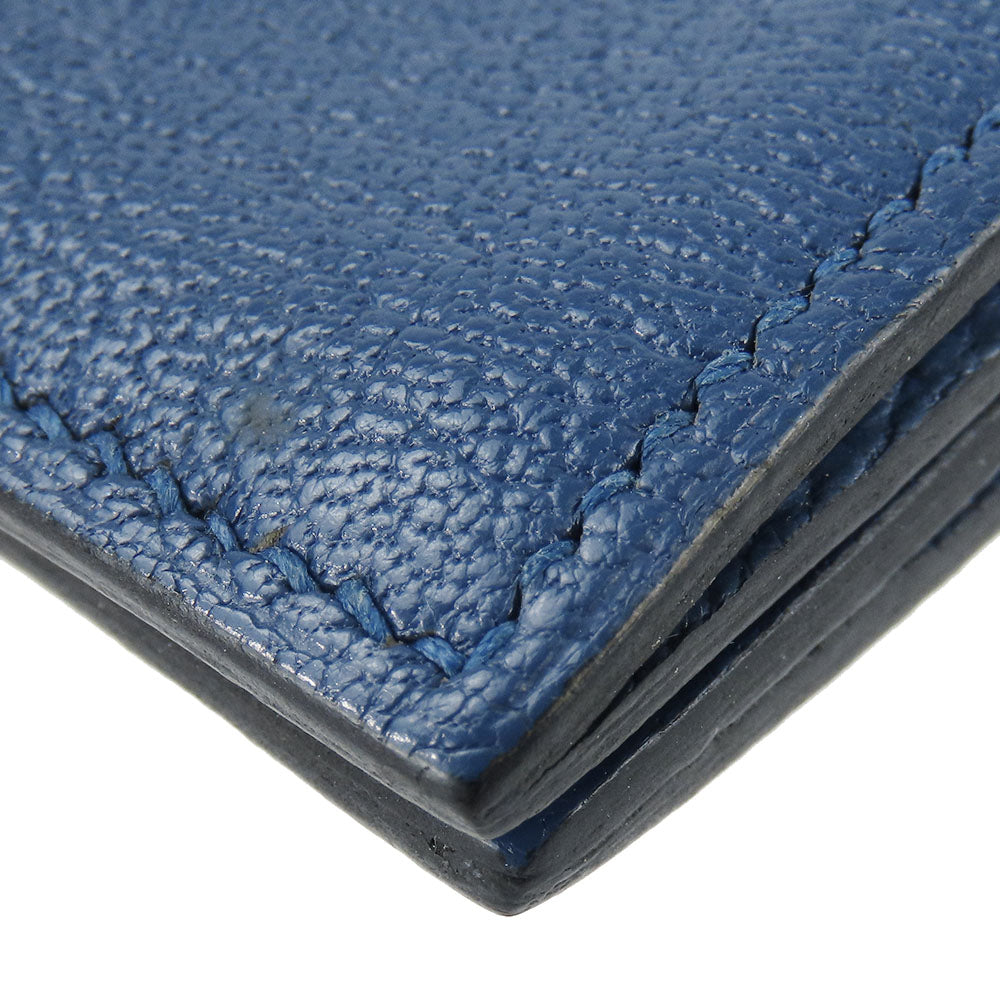 HERMES Card Case Shave blue Bean unisex(Unisex) Used