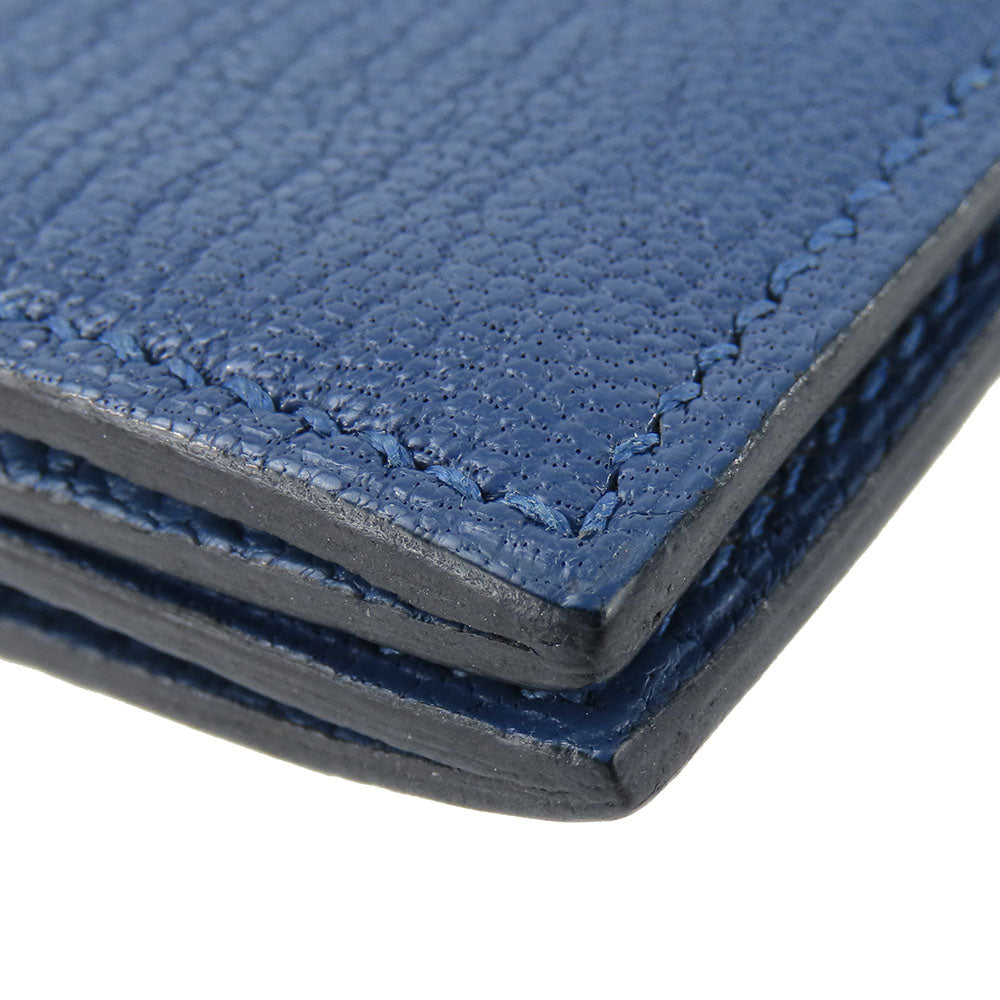 HERMES Card Case Shave blue Bean unisex(Unisex) Used