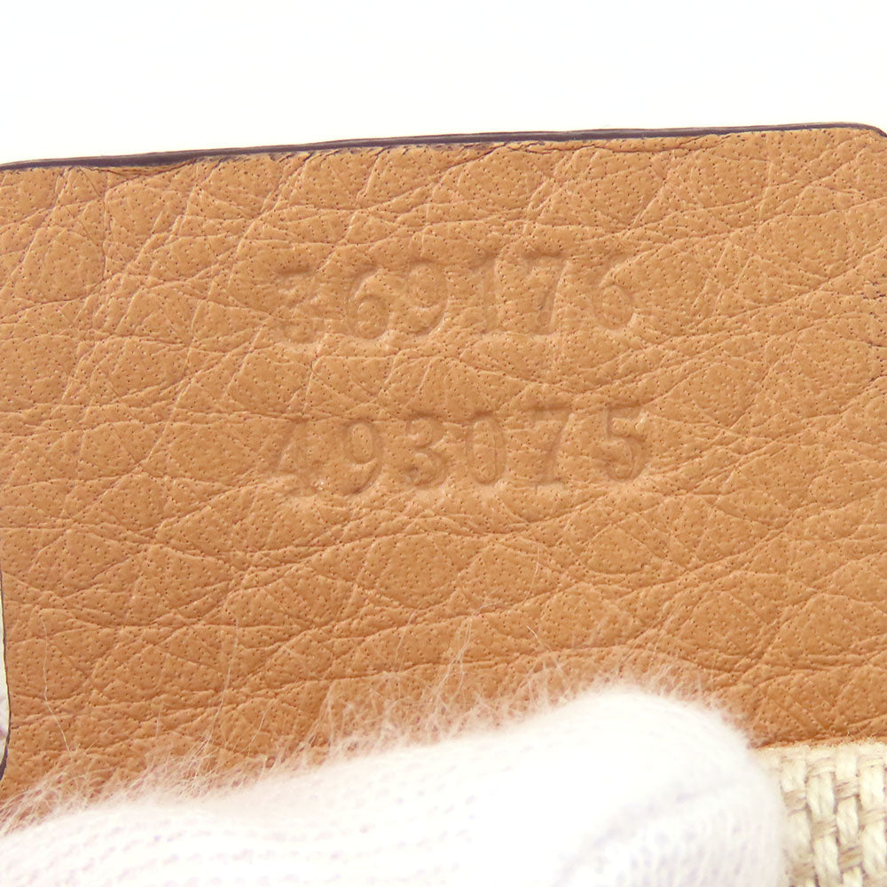 GUCCI Handbag 369176 leather beige Interlocking Soho Women Used