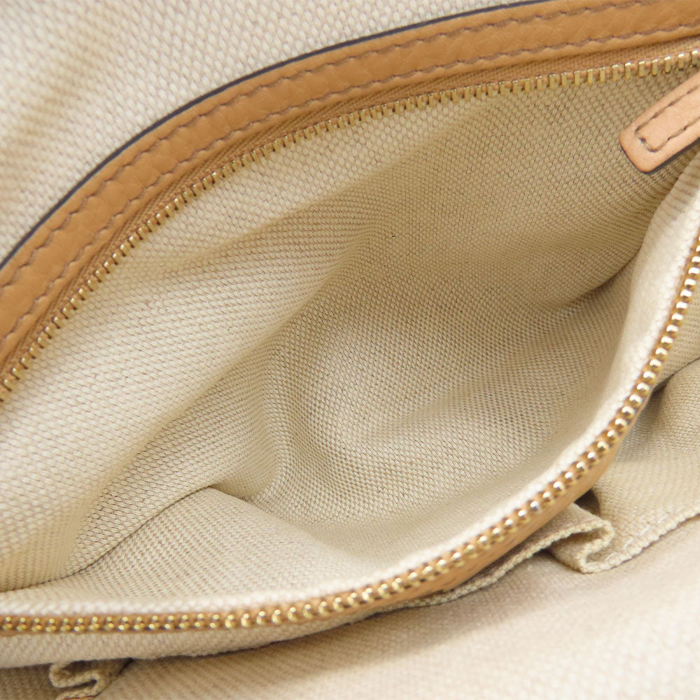 GUCCI Handbag 369176 leather beige Interlocking Soho Women Used