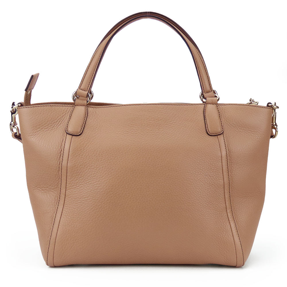 GUCCI Handbag 369176 leather beige Interlocking Soho Women Used