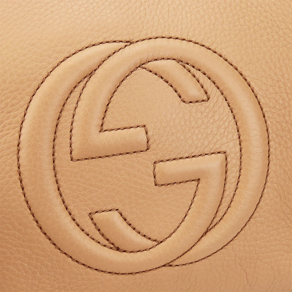GUCCI Handbag 369176 leather beige Interlocking Soho Women Used