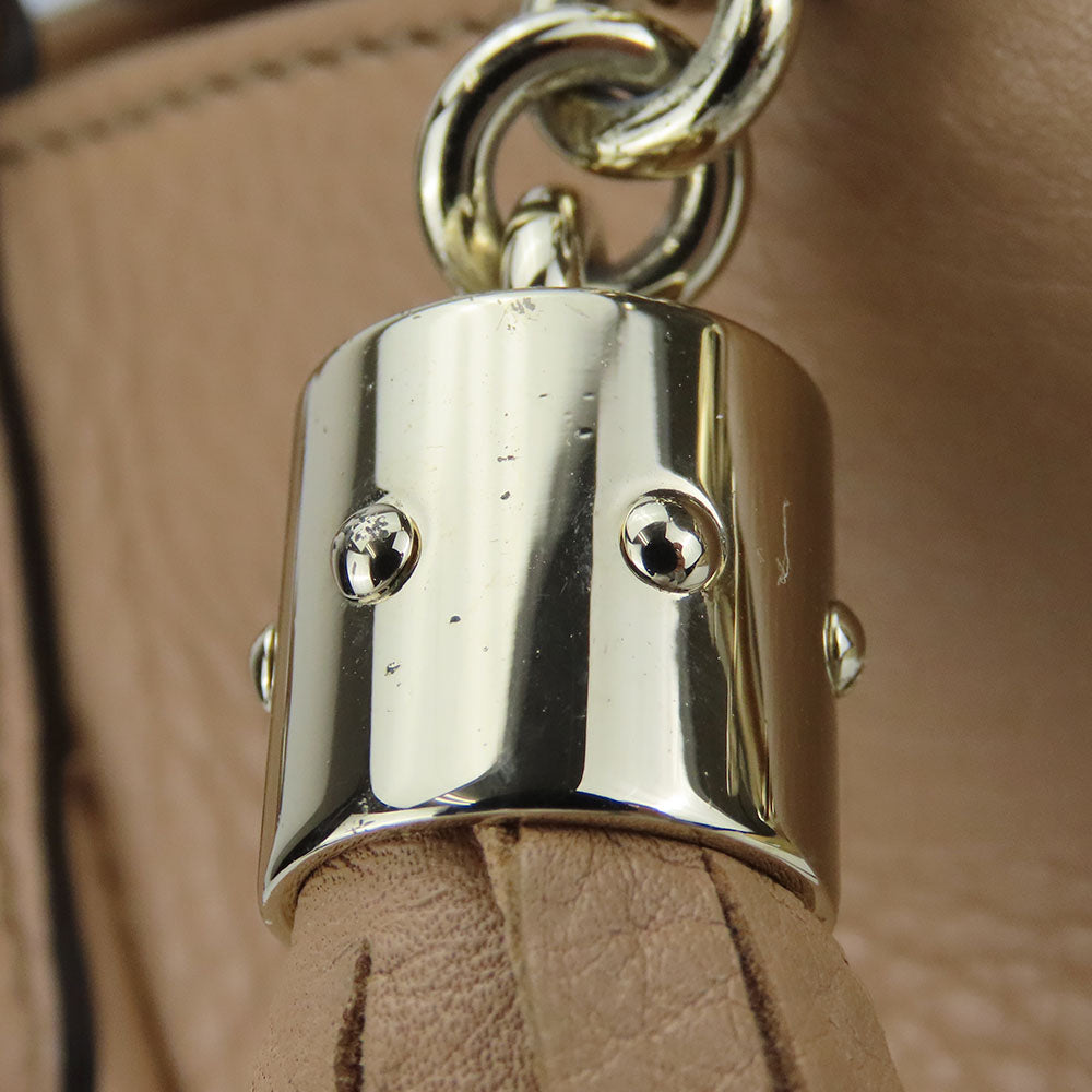 GUCCI Handbag 369176 leather beige Interlocking Soho Women Used