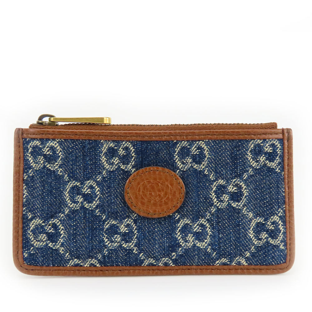 GUCCI Coin case 697717 GG denim Navy