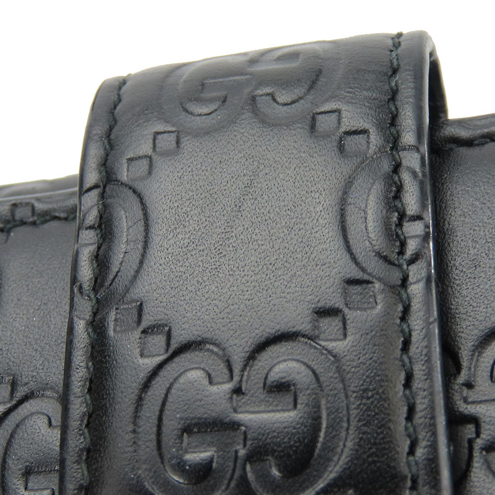 GUCCI Bifold Wallet 406925 Sima leather black Women Used