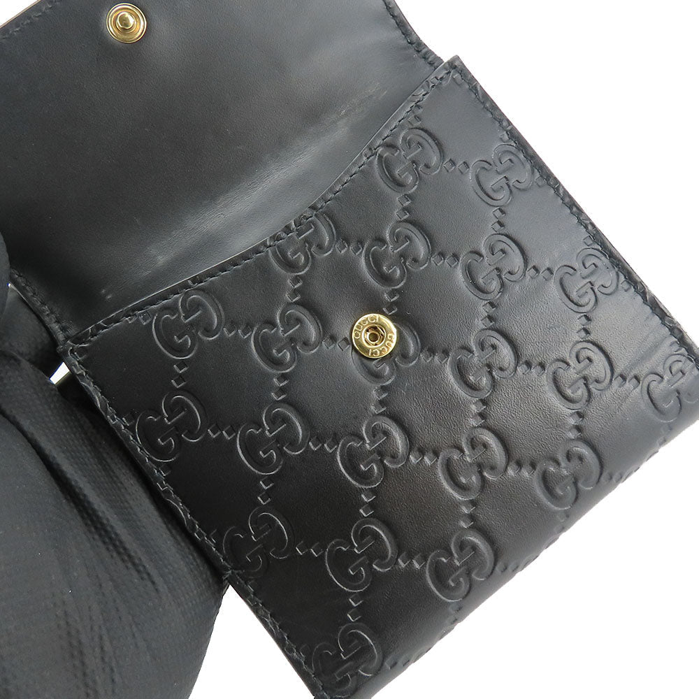 GUCCI Bifold Wallet 406925 Sima leather black Women Used