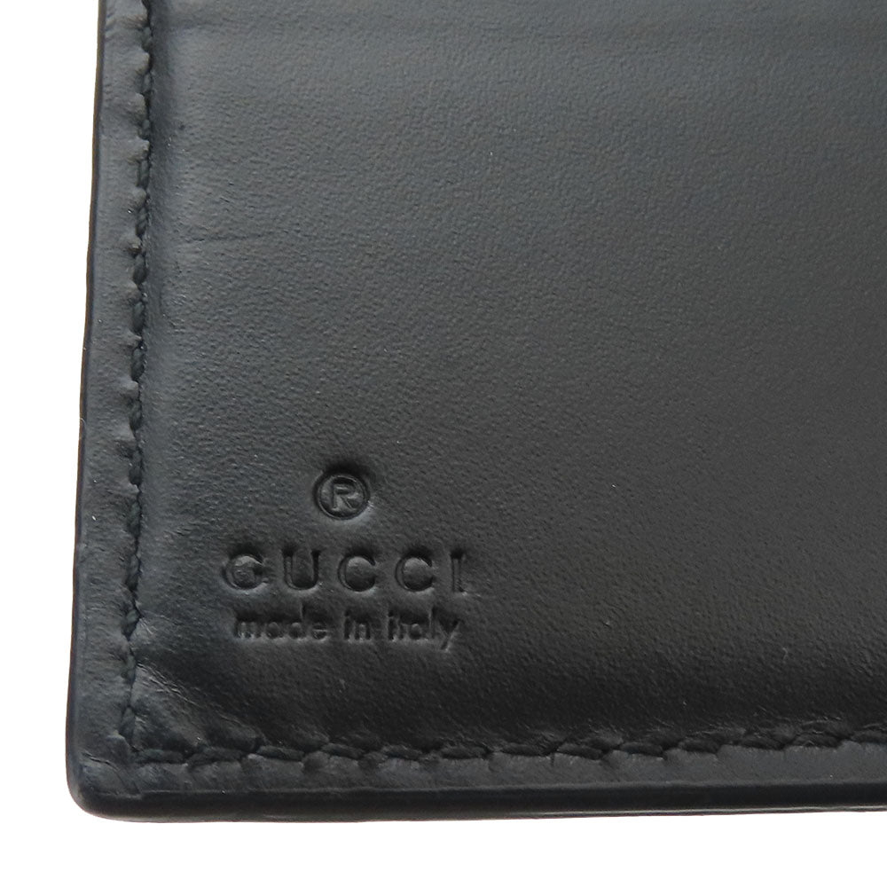 GUCCI Bifold Wallet 406925 Sima leather black Women Used