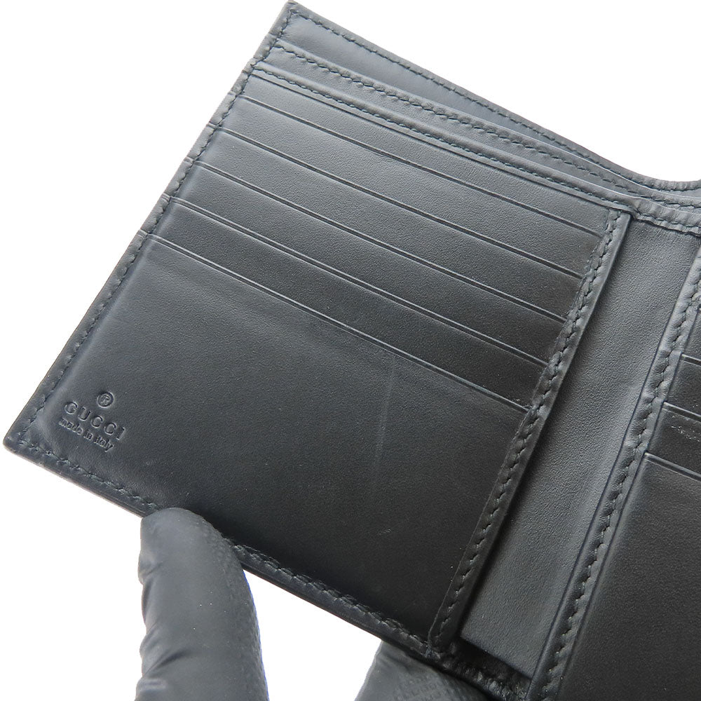 GUCCI Bifold Wallet 406925 Sima leather black Women Used