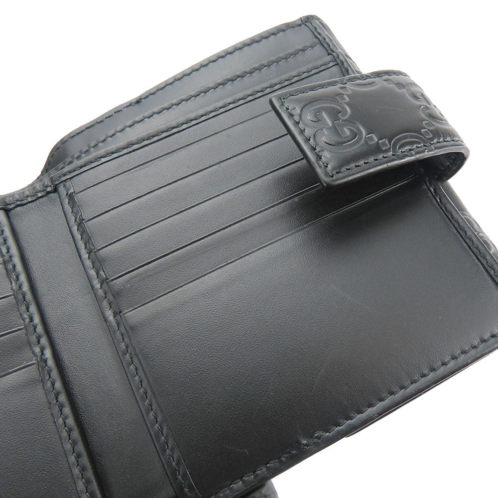 GUCCI Bifold Wallet 406925 Sima leather black Women Used