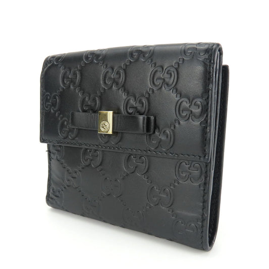 GUCCI Bifold Wallet 406925 Sima leather black Women Used