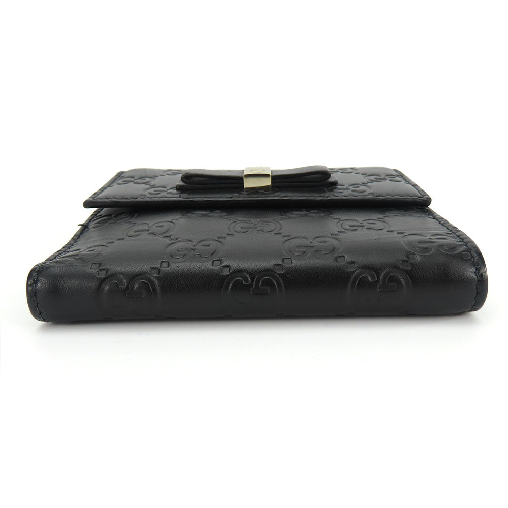GUCCI Bifold Wallet 406925 Sima leather black Women Used