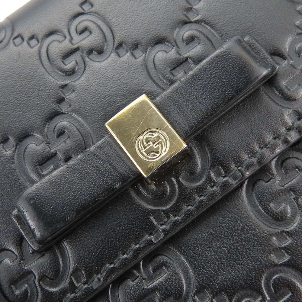 GUCCI Bifold Wallet 406925 Sima leather black Women Used