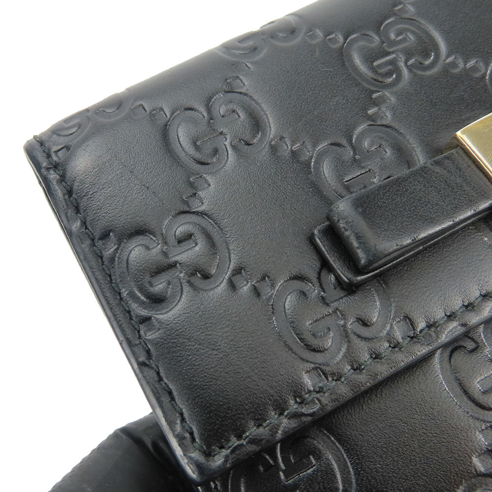 GUCCI Bifold Wallet 406925 Sima leather black Women Used