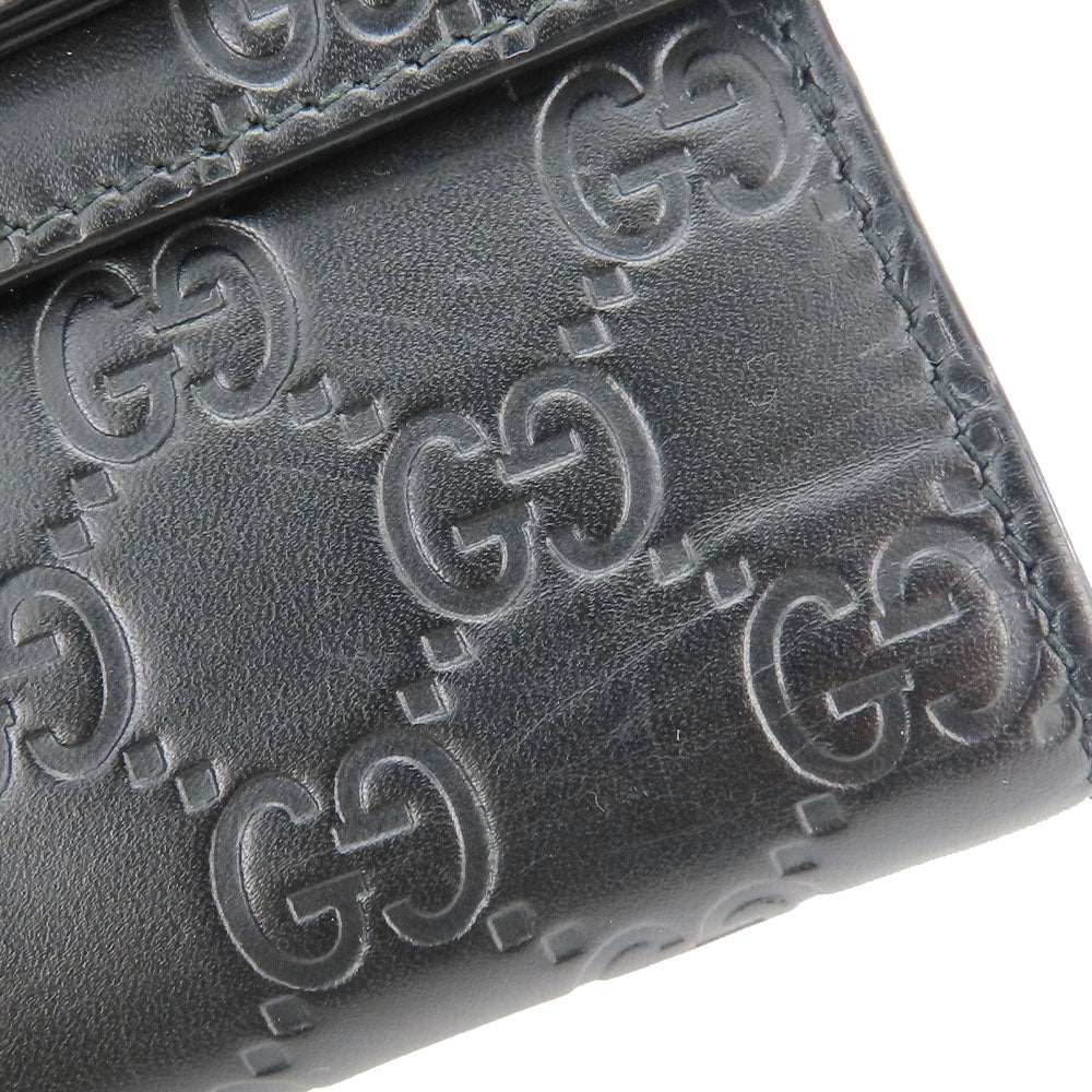 GUCCI Bifold Wallet 406925 Sima leather black Women Used