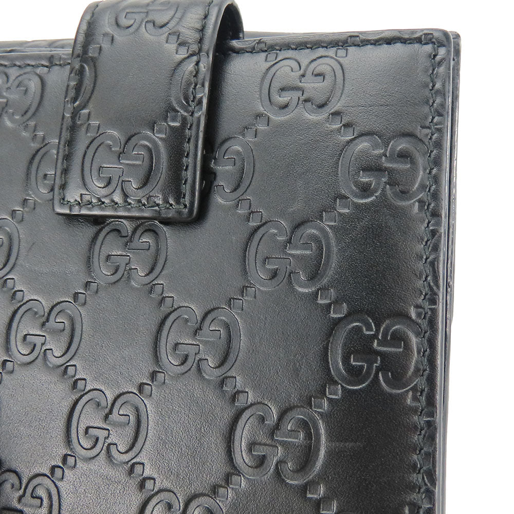 GUCCI Bifold Wallet 406925 Sima leather black Women Used