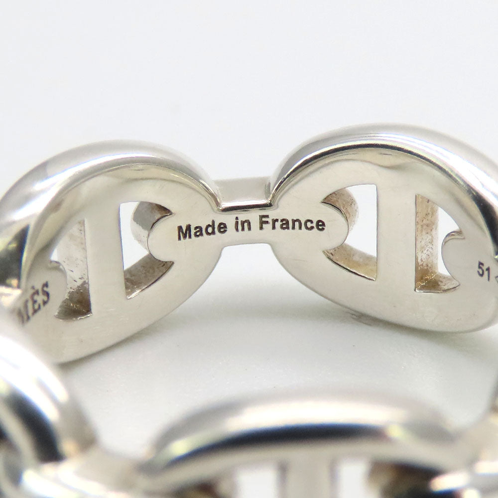 HERMES Ring H109507B Silver925 Silver Anchene Chene Dunkle Women Used