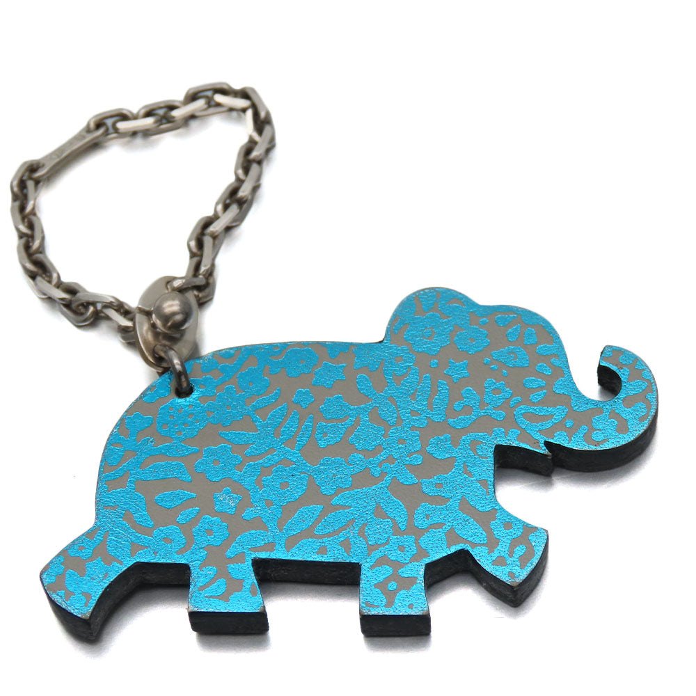 HERMES Bag charm Silver925 , Leather blue Women Used