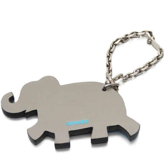 HERMES Bag charm Silver925 , Leather blue Women Used