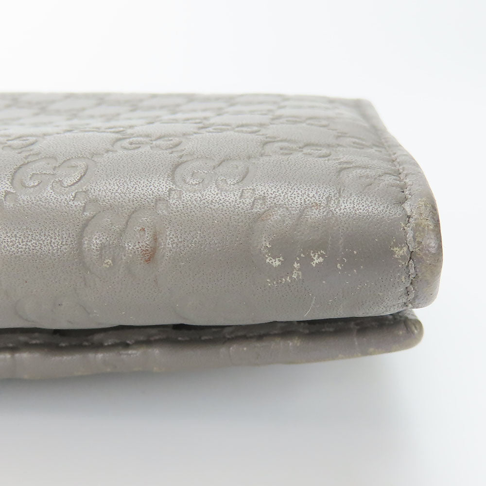 GUCCI Long Wallet Purse 449396 Sima leather Gray type Women Used