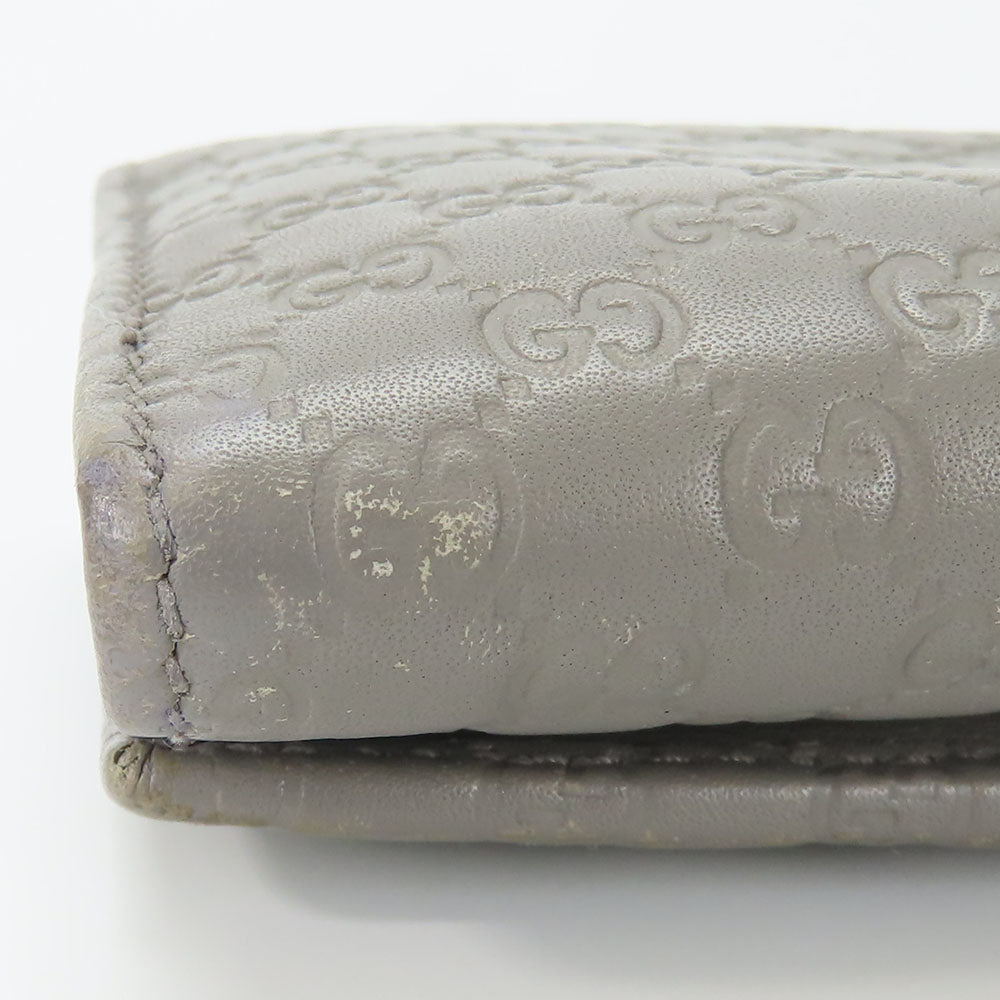 GUCCI Long Wallet Purse 449396 Sima leather Gray type Women Used