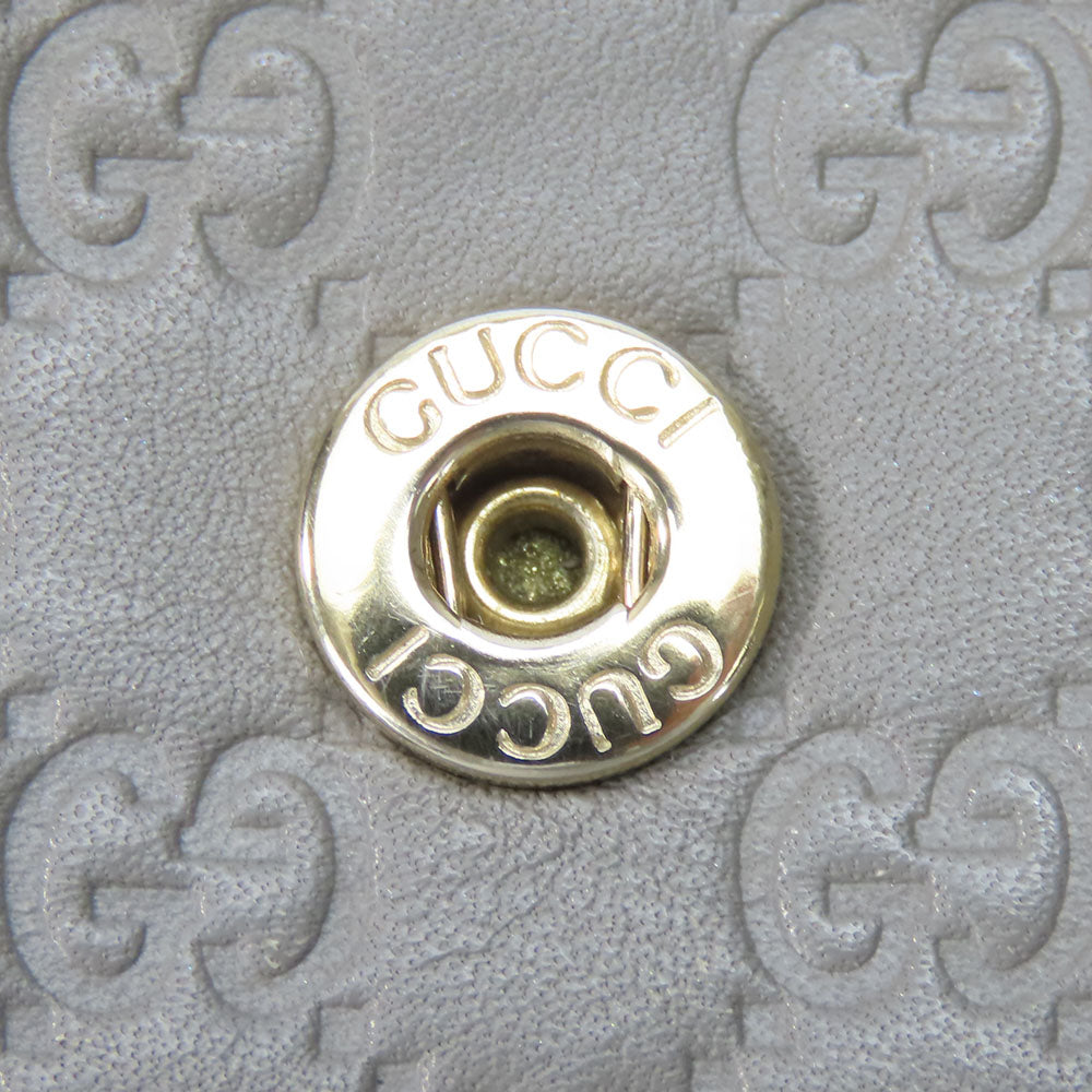GUCCI Long Wallet Purse 449396 Sima leather Gray type Women Used