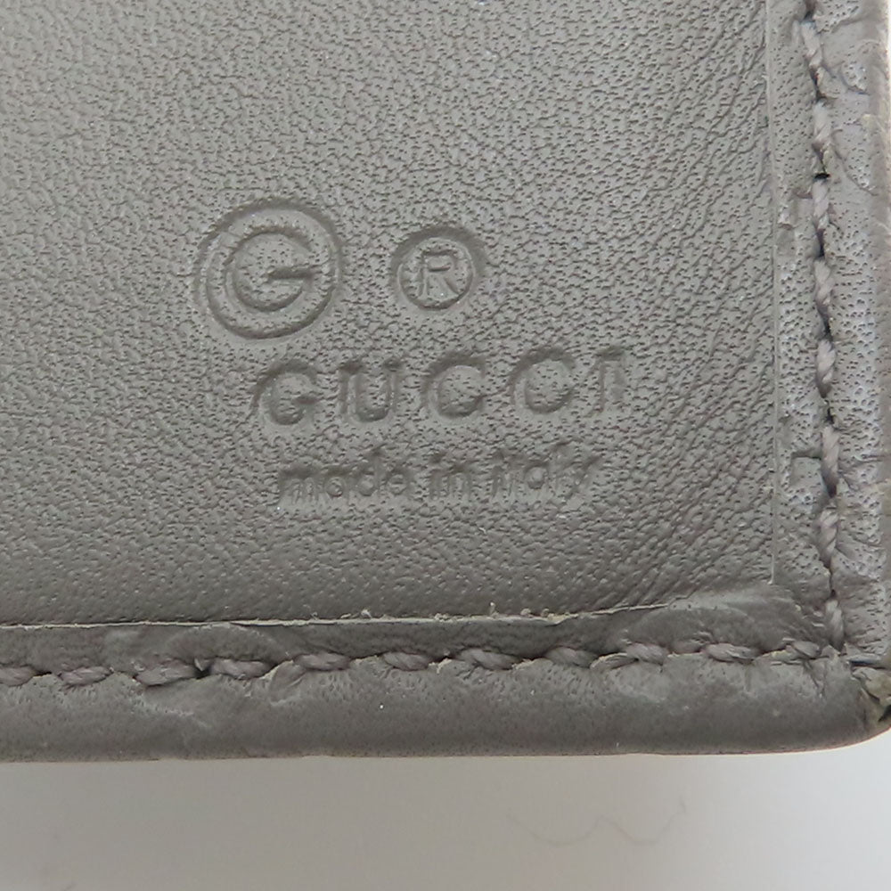 GUCCI Long Wallet Purse 449396 Sima leather Gray type Women Used
