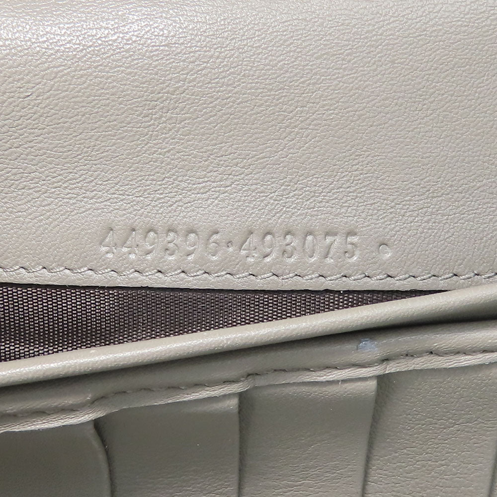 GUCCI Long Wallet Purse 449396 Sima leather Gray type Women Used