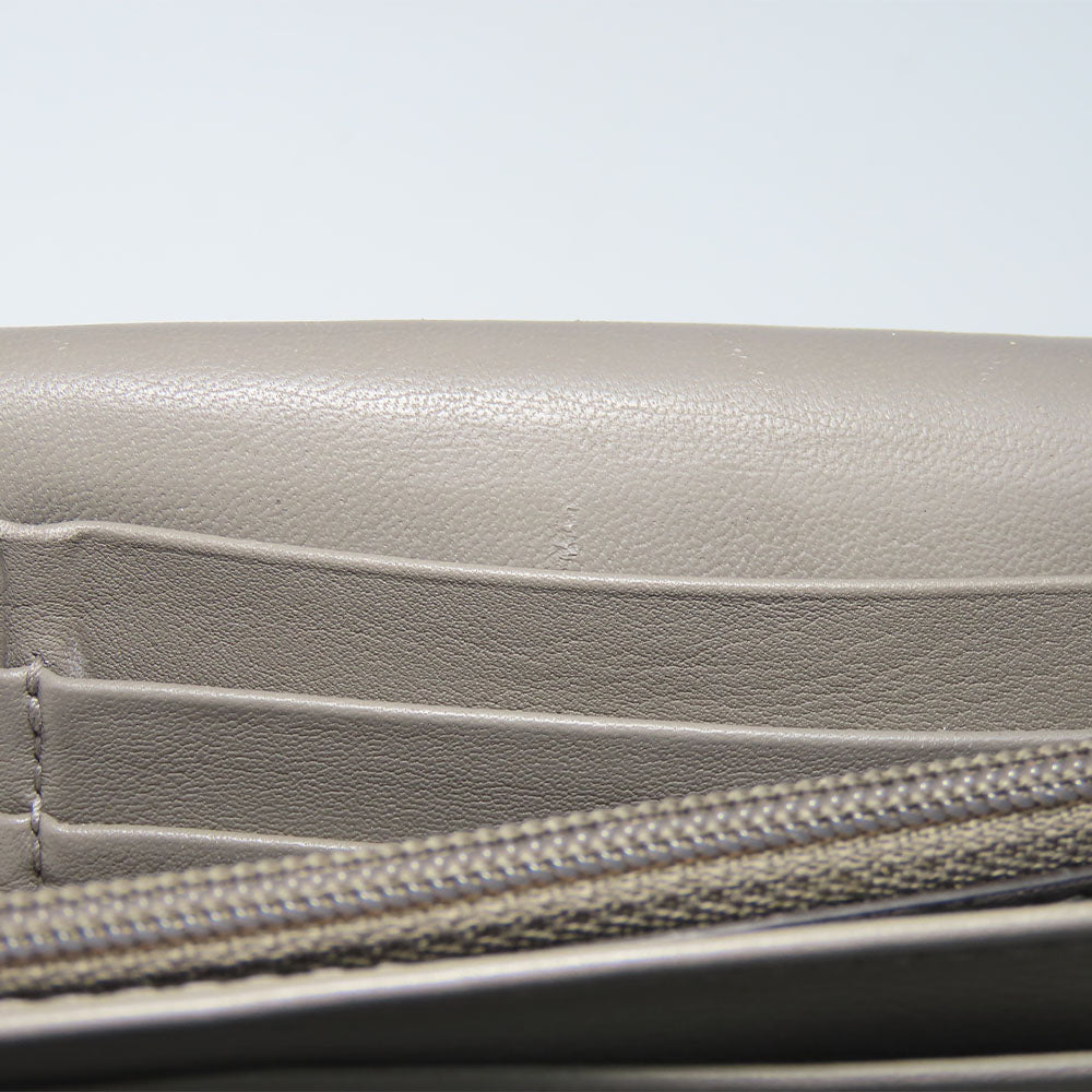 GUCCI Long Wallet Purse 449396 Sima leather Gray type Women Used