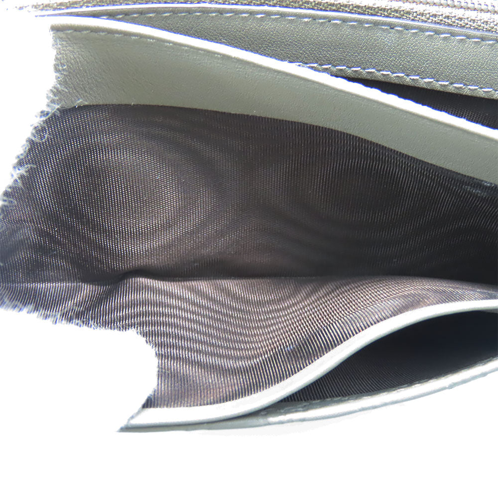 GUCCI Long Wallet Purse 449396 Sima leather Gray type Women Used