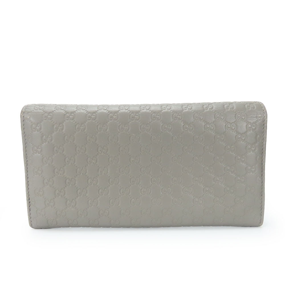 GUCCI Long Wallet Purse 449396 Sima leather Gray type Women Used