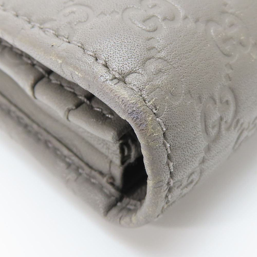 GUCCI Long Wallet Purse 449396 Sima leather Gray type Women Used