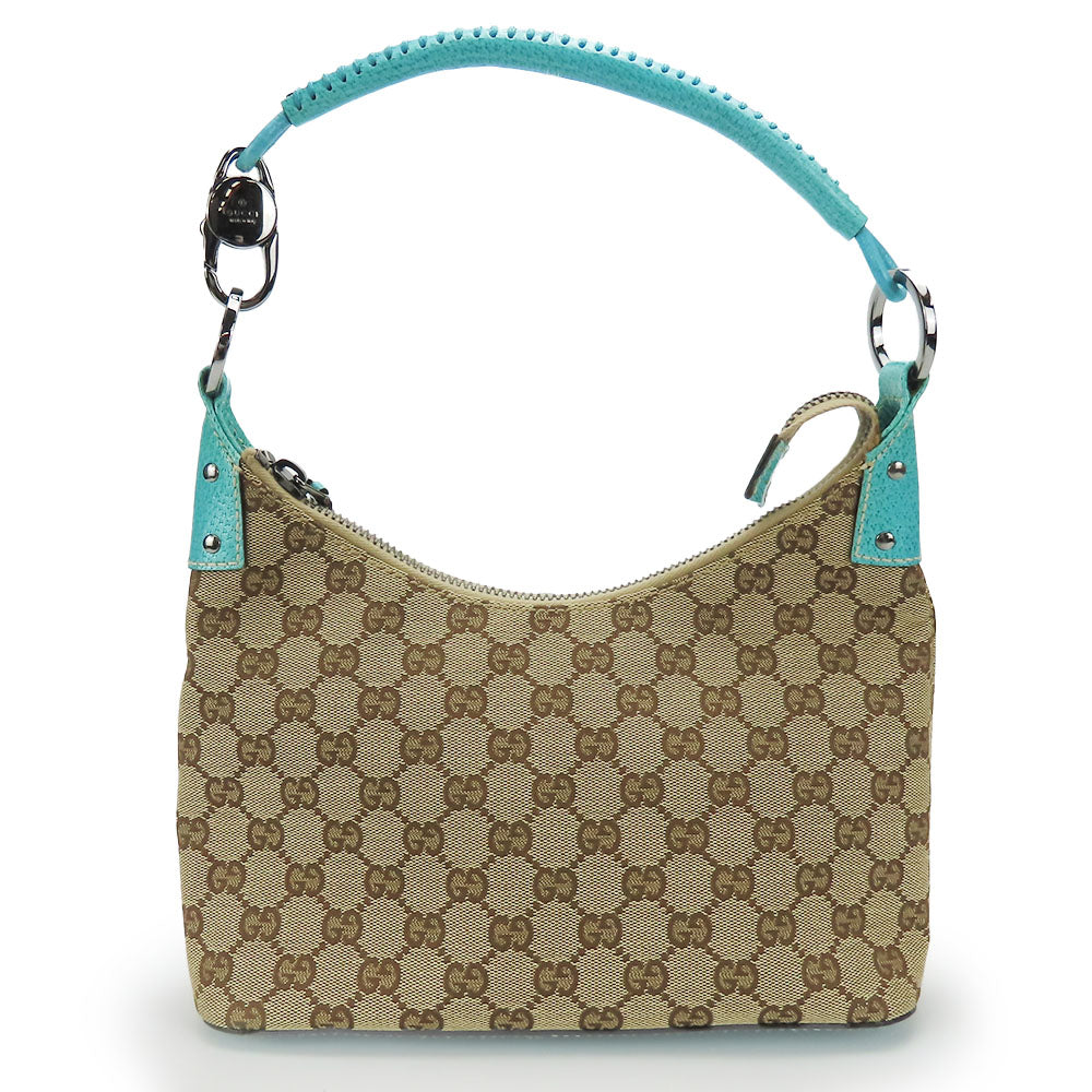 GUCCI Shoulder Bag 115002 GG canvas, leather blue Women Used