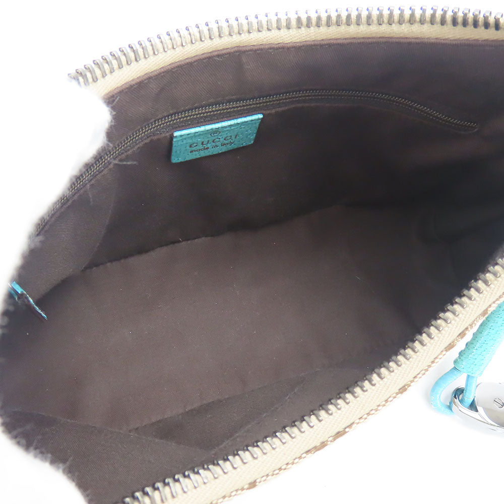 GUCCI Shoulder Bag 115002 GG canvas, leather blue Women Used