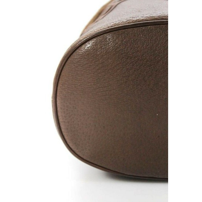 Gucci Toffee Brown Leather And Dark Brown Suede Early Diamante Line Bucket Bag