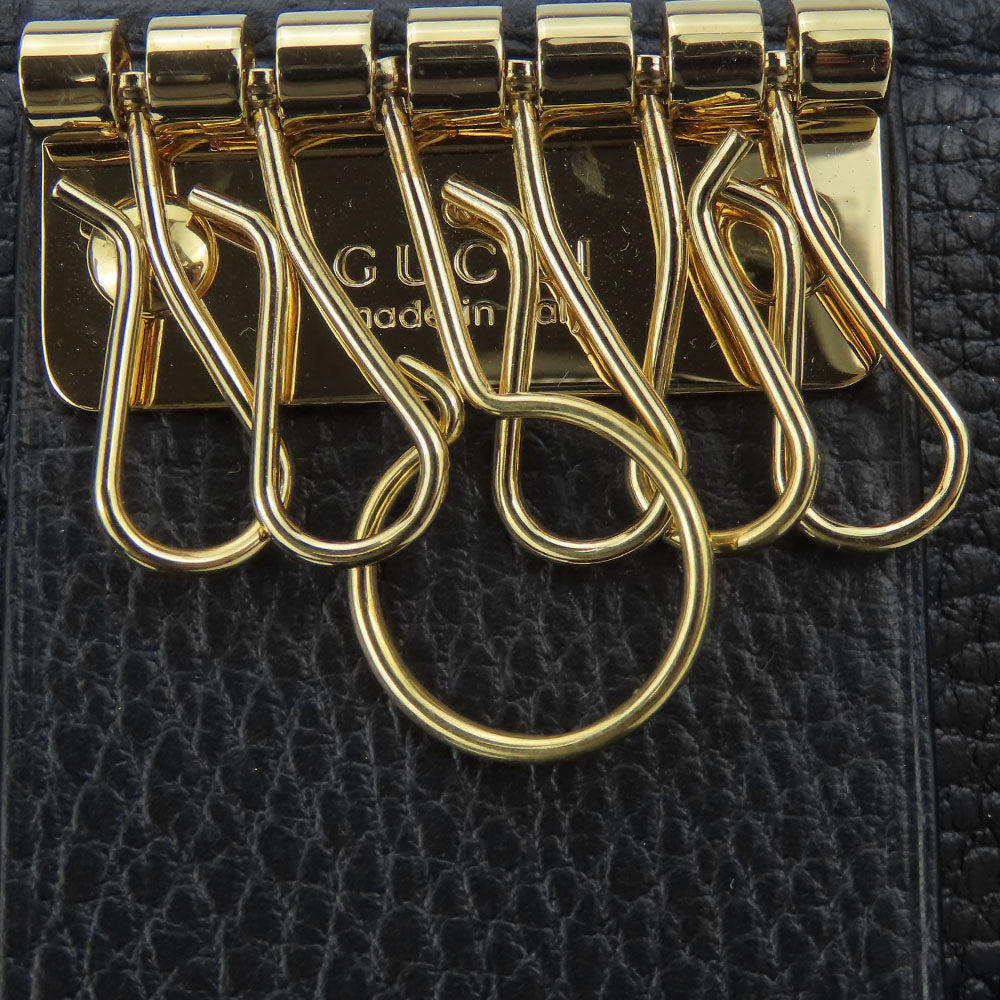 GUCCI Key case Key holder  456118 leather black GG Marmont Women Used