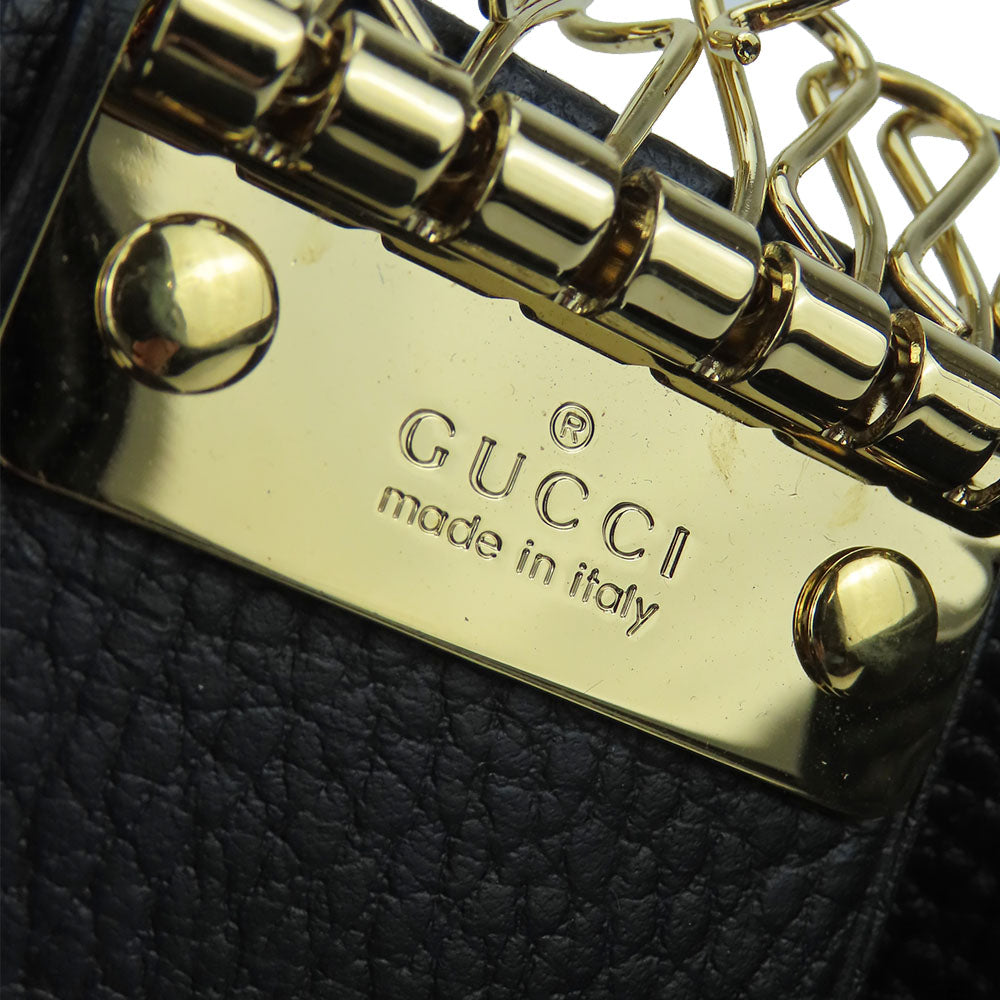 GUCCI Key case Key holder  456118 leather black GG Marmont Women Used