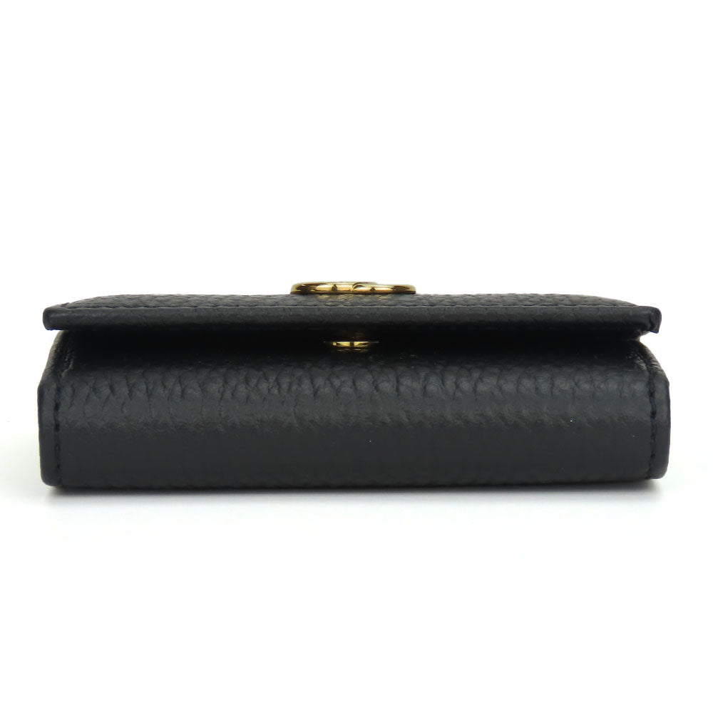 GUCCI Key case Key holder  456118 leather black GG Marmont Women Used
