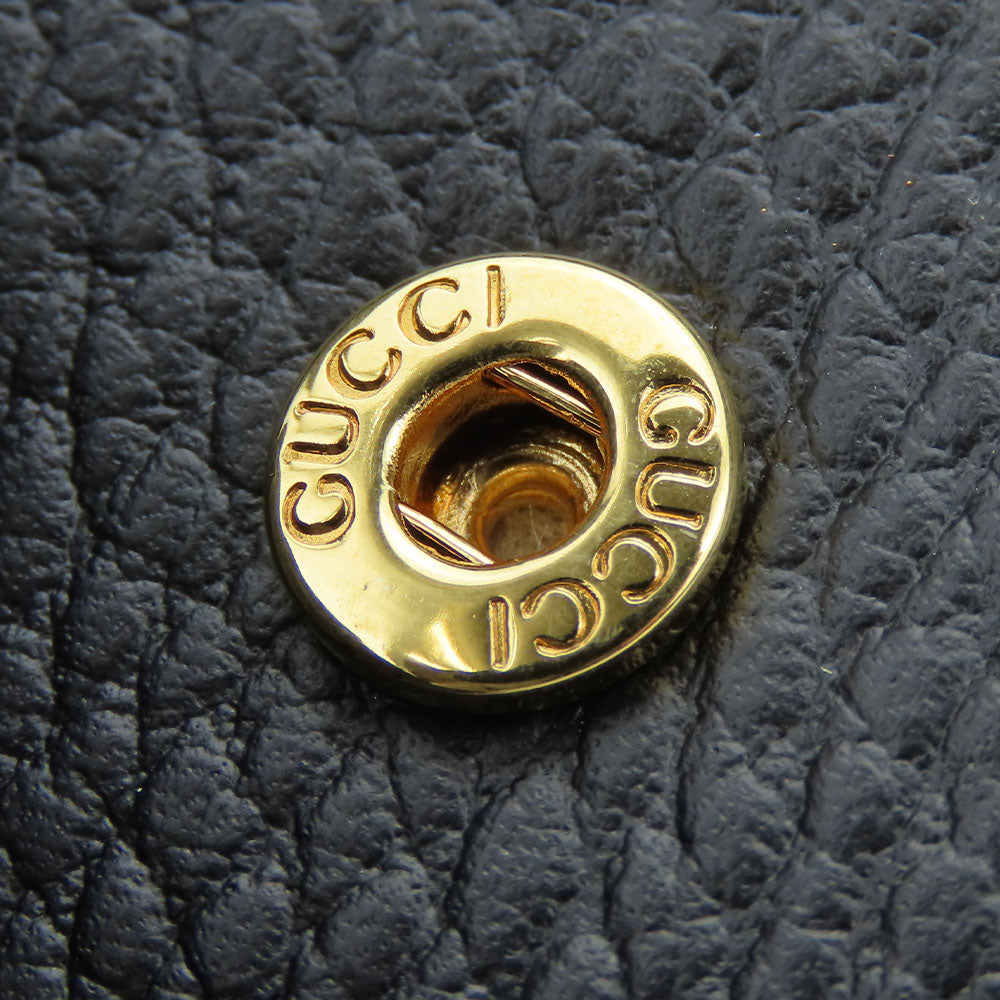 GUCCI Key case Key holder  456118 leather black GG Marmont Women Used