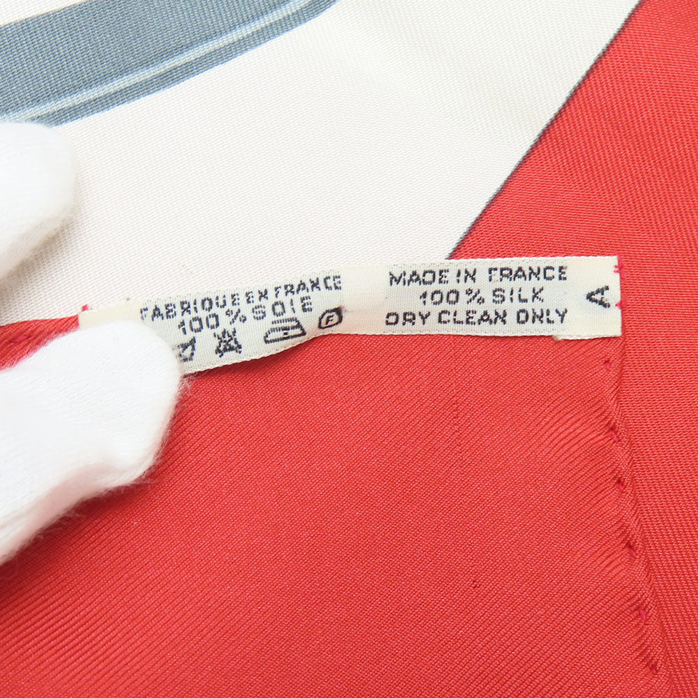 HERMES scarf silk Red Carre90 Women Used