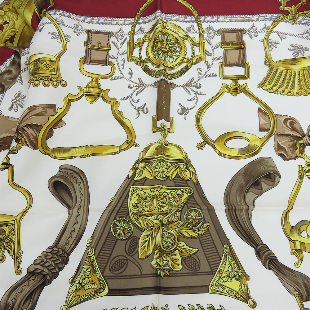 HERMES scarf silk Red Carre90 Women Used