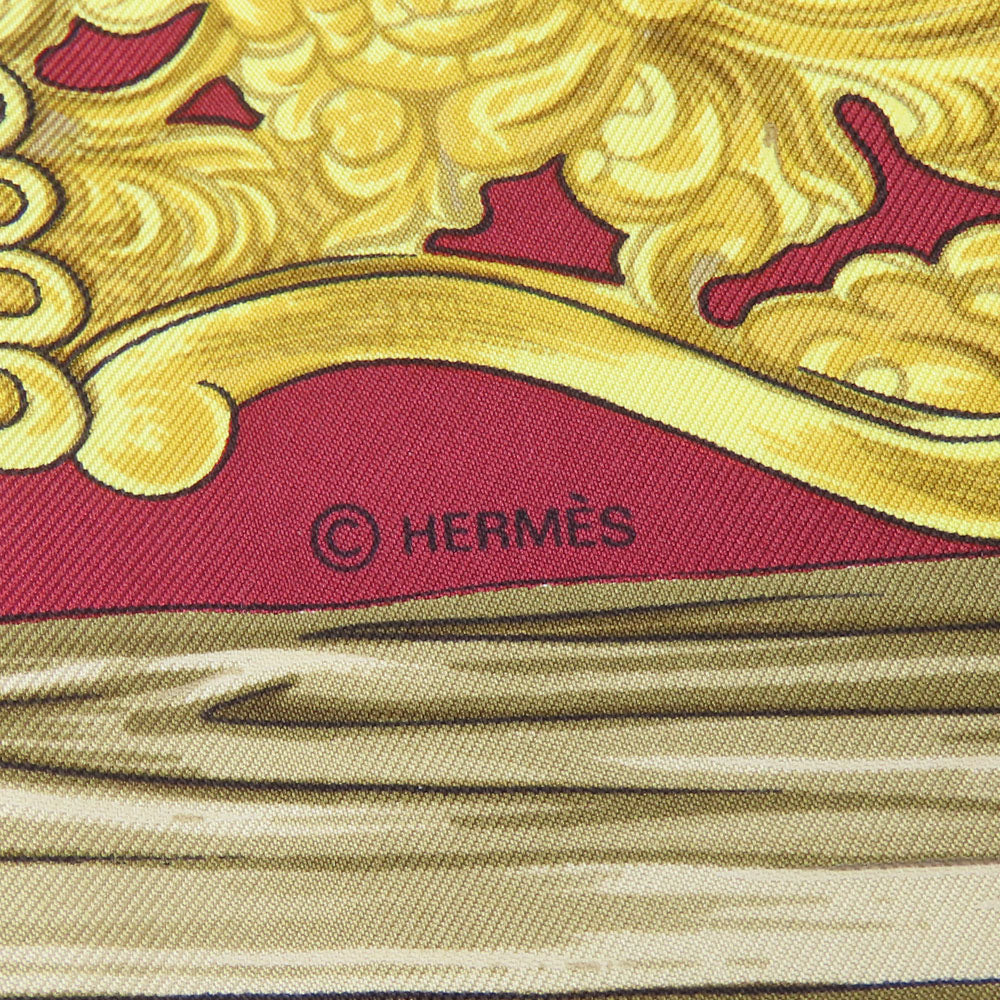 HERMES scarf silk Red Carre90 Women Used