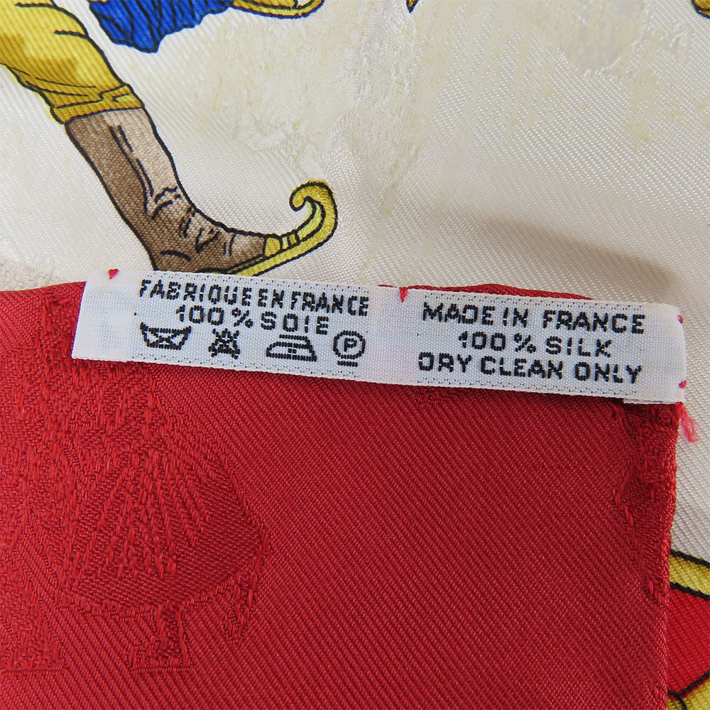HERMES scarf silk Red Joies d'Hiver Carre90 Women Used