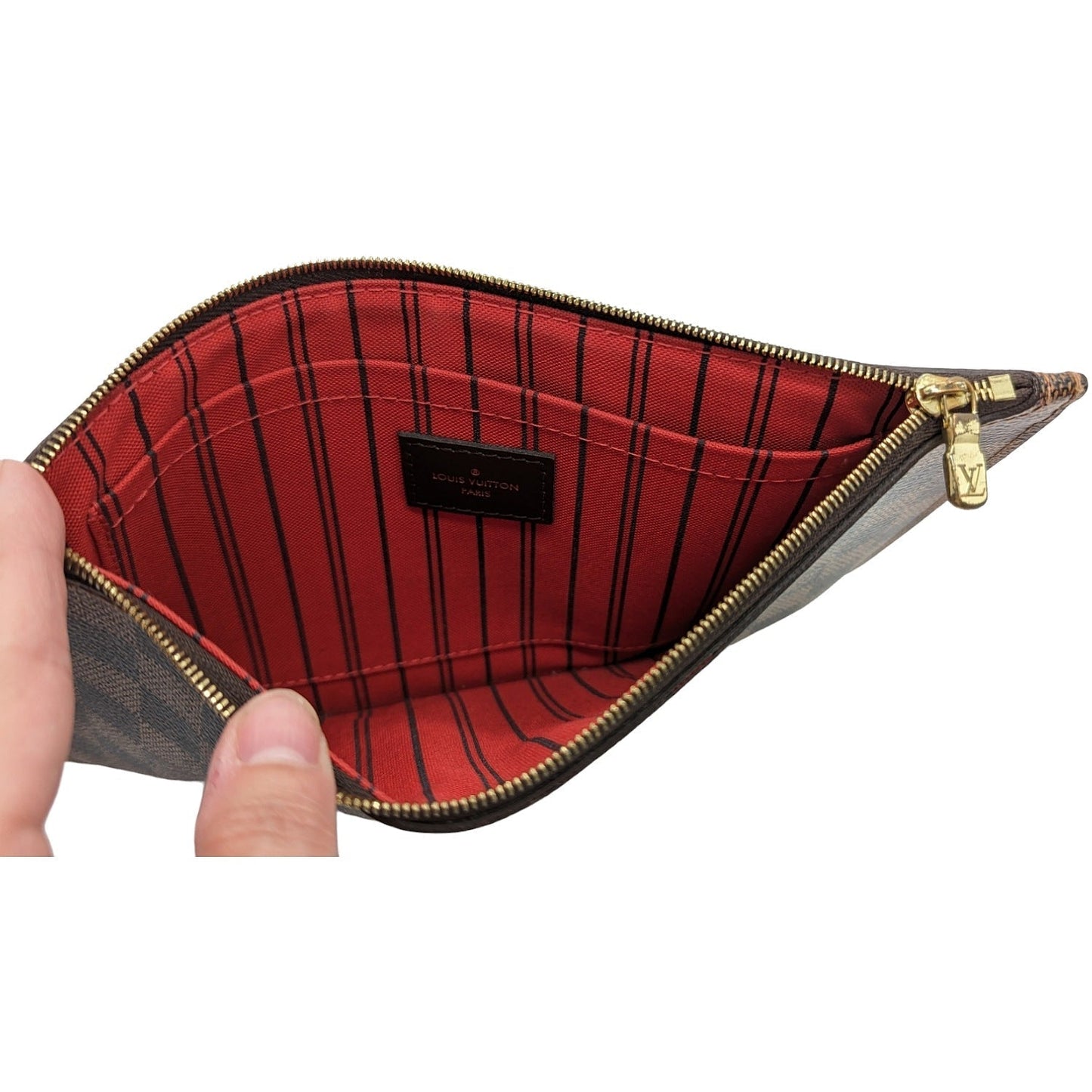 Louis Vuitton Damier Ebene Neverfull MM GM Pochette Wristlet