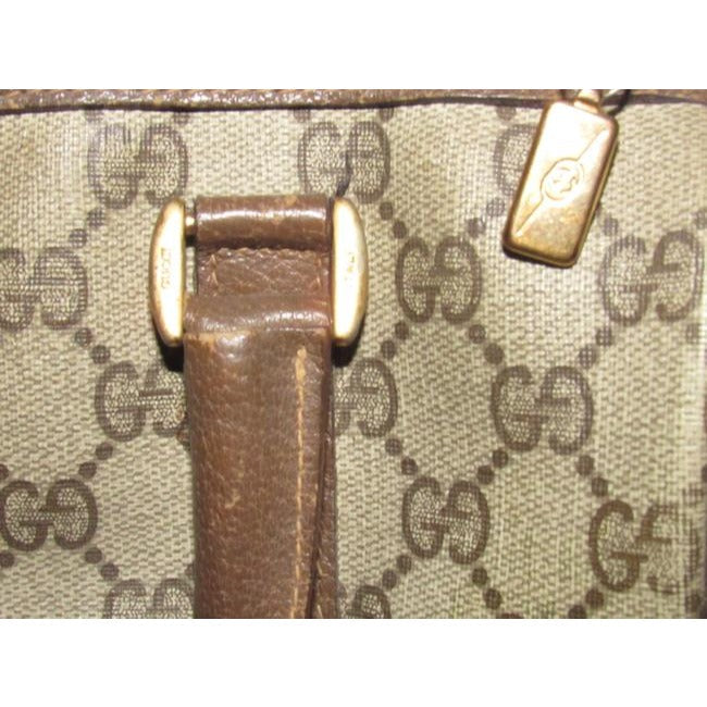 Gucci Boston Bag Guccissima Print Coated And Leather Brown Patent Gg Canvas Satchel