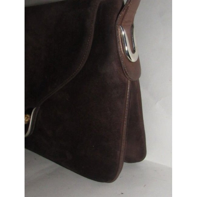 Gucci Vintage Pursesdesigner Purses Brown Suede Satchel