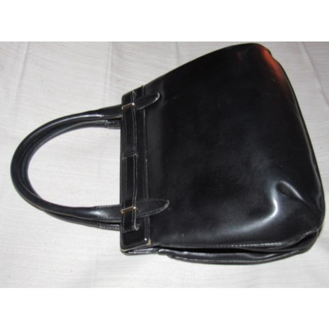 Gucci Padlock Top Handle Bag W Hinged Topcompartments Black Leather Satchel