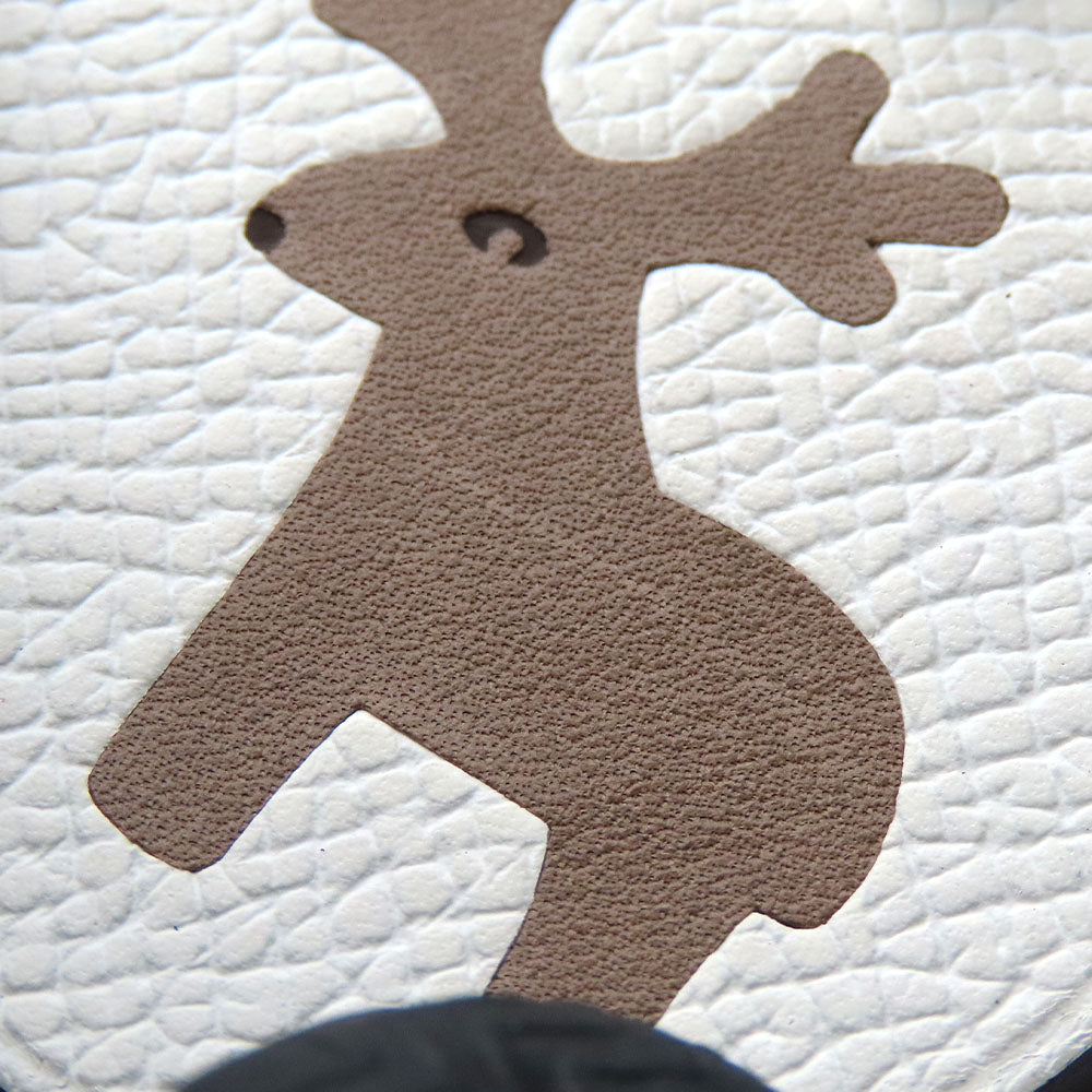 HERMES Bag charm Leather, Silver925 Brown reindeer Women Used